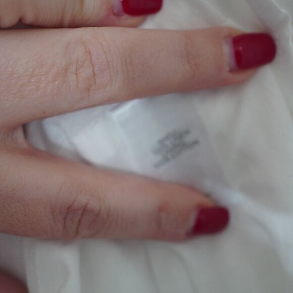 EUC J.Jill Love White Linen Collar Shirt Dress Button Front‎ Short Sleeve Sz XL - Picture 8 of 9